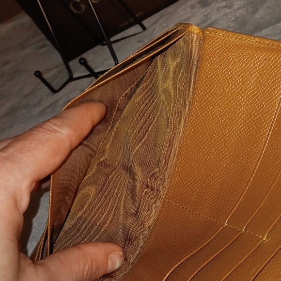 EUC BVLGARI Tan Leather Long Trifold Wallet - Picture 11 of 12